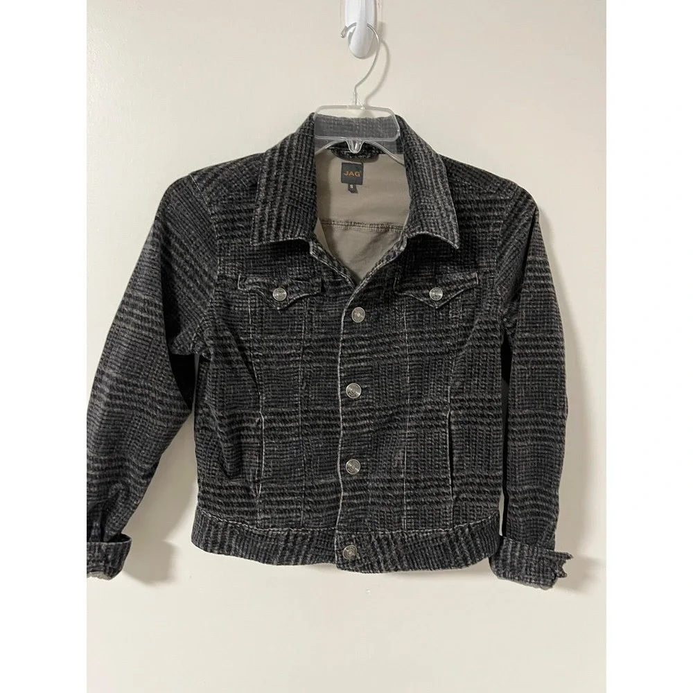 JAG jacket women's size small super soft‎ brown black plaid